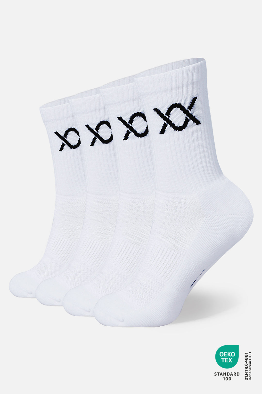 DIXXSON Crew Tennis Socken - 6er Pack - weiß -  Unisex für Damen und Herren - Bio-Baumwolle