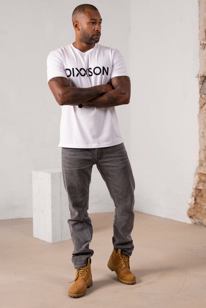 DIXXSON T-Shirt Herren Bio Baumwolle leif white weiß geschränkte arme