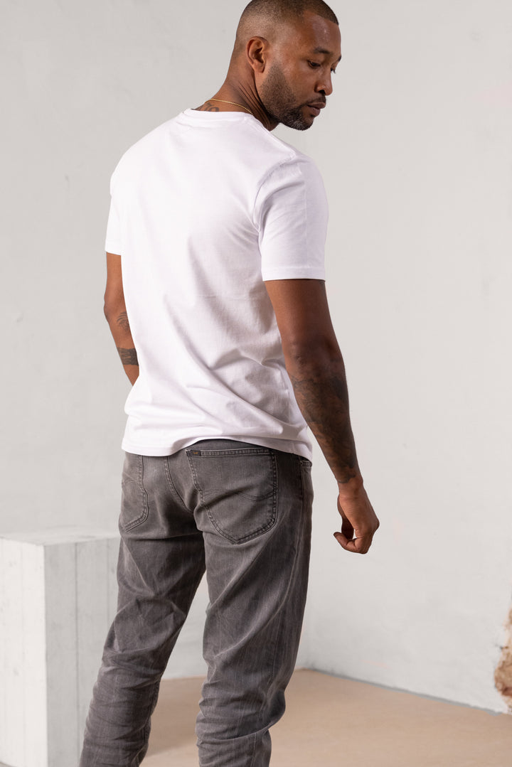 DIXXSON T-Shirt Herren Bio Baumwolle leif-white weiß Rückseite