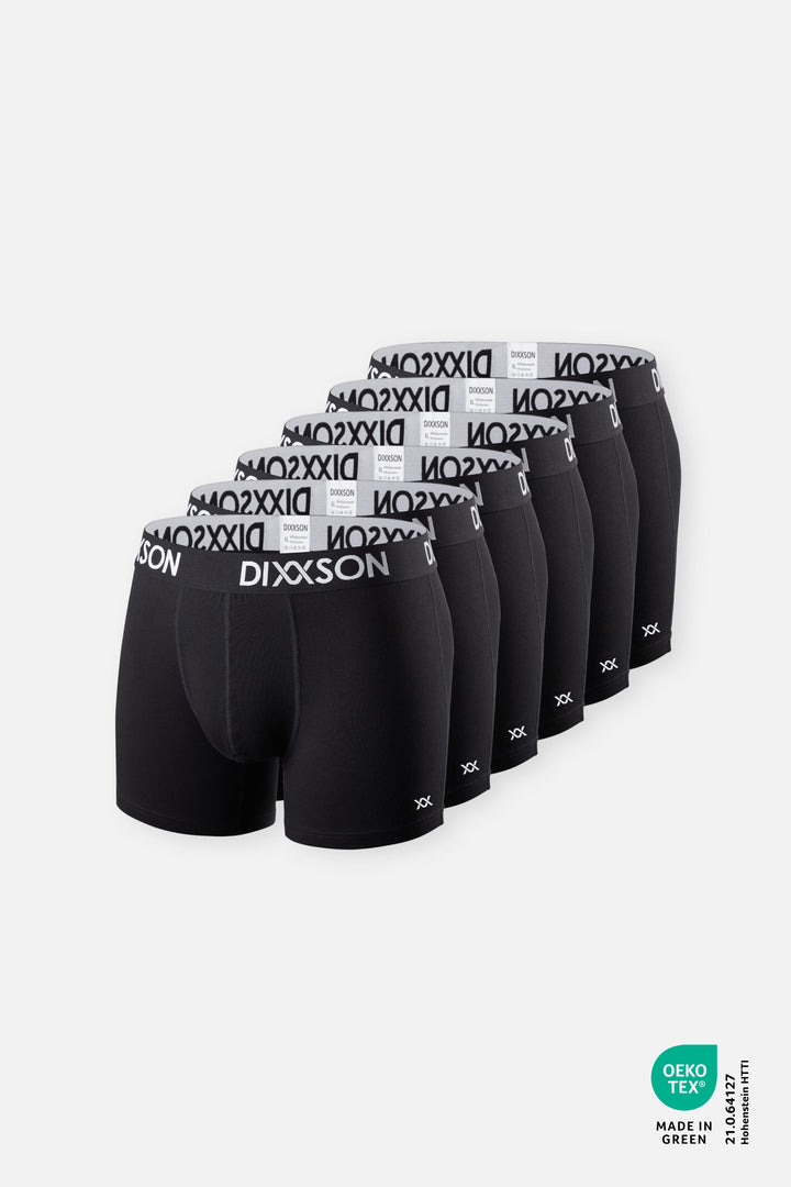 DIXXSON Basic Boxershorts für Herren 6er Pack schwarz
