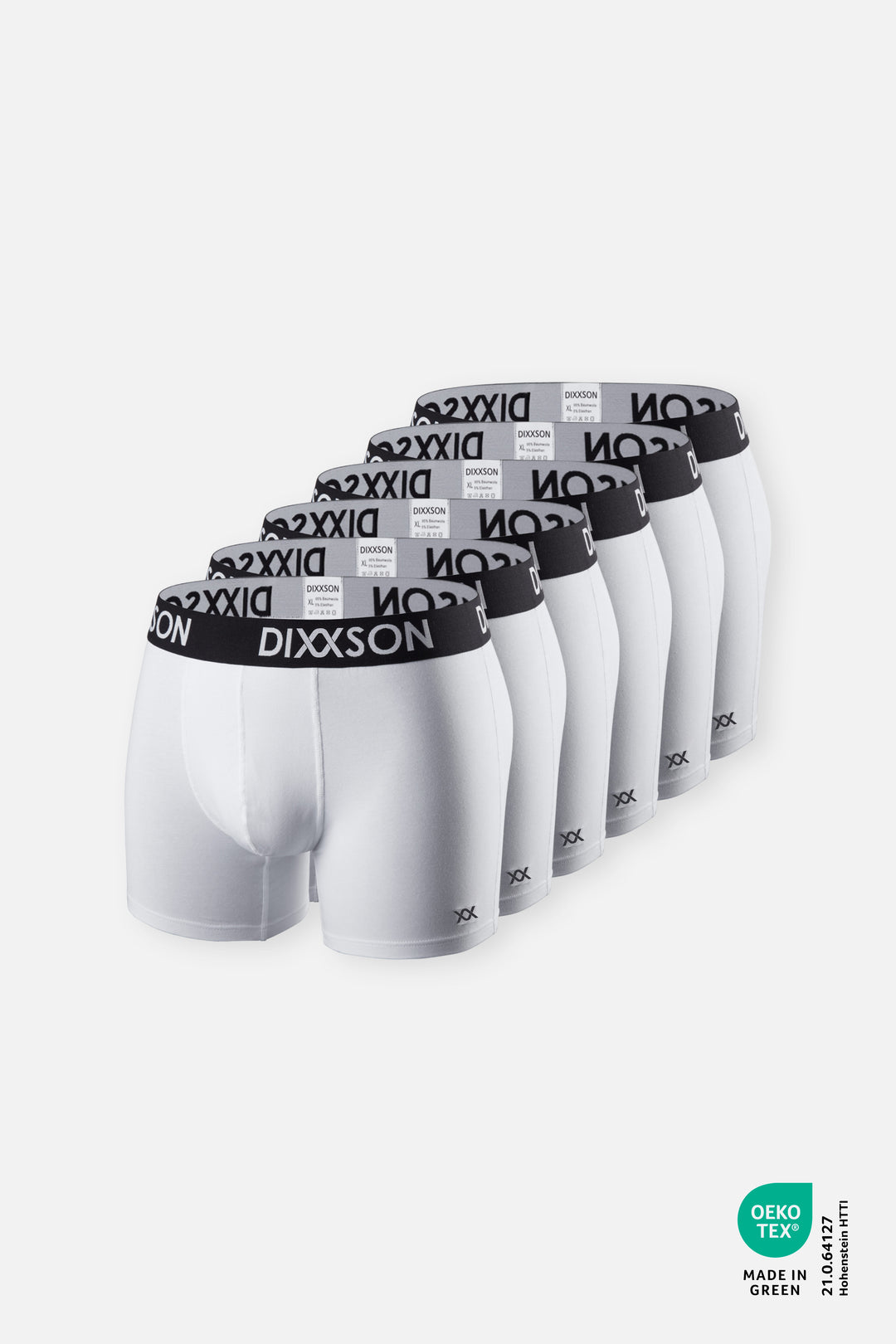 DIXXSON Basic Boxershorts für Herren 6er Pack weiß