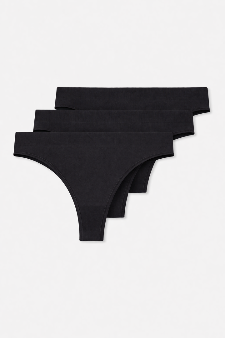 COMFY | TANGA DAMEN 3er PACK | BLACK