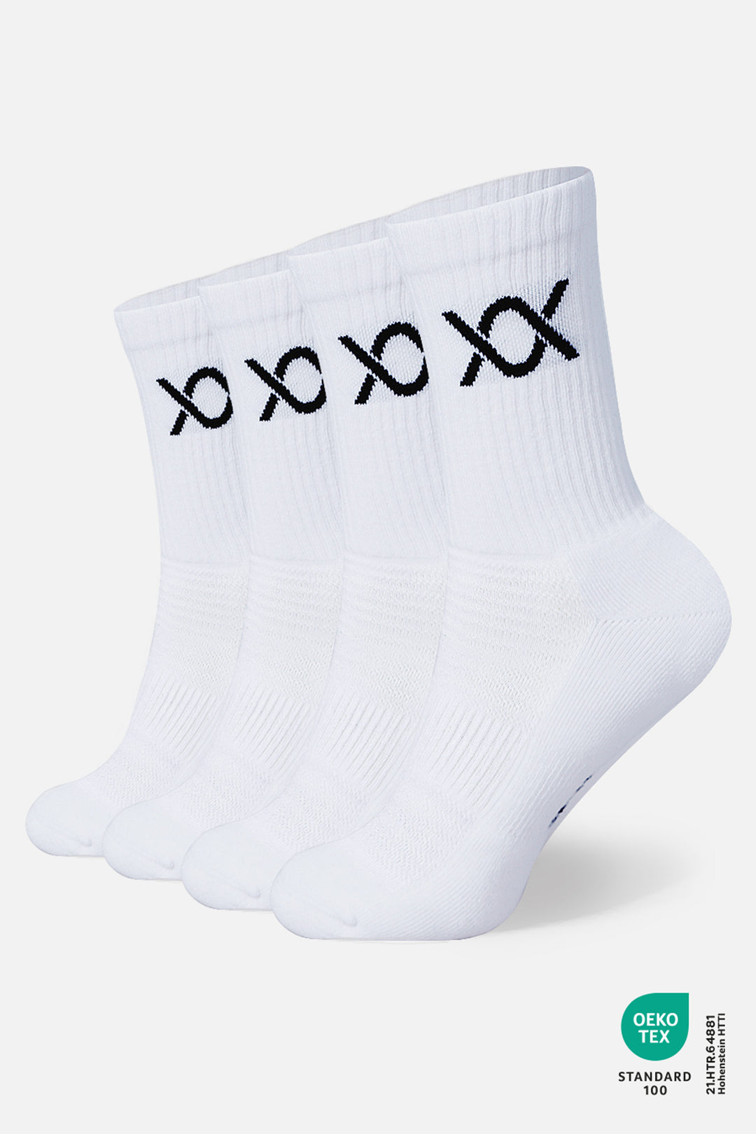 DIXXSON Crew Tennis Socken - 6er Pack - weiß -  Unisex für Damen und Herren - Bio-Baumwolle 