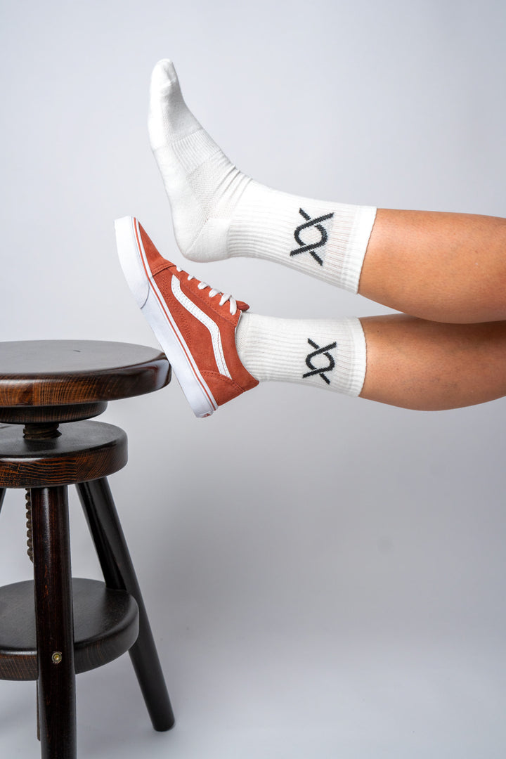 DIXXSON Crew Tennis Socken - weiß - Unisex für Damen und Herren - super bequem