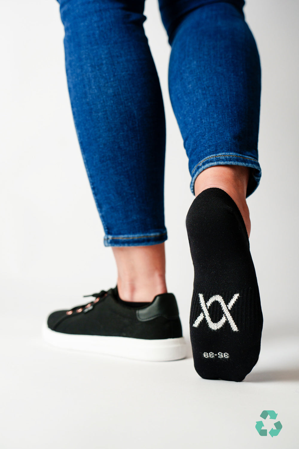 DIXXSON Invisible Füsslinge Socken schwarz - von hinten