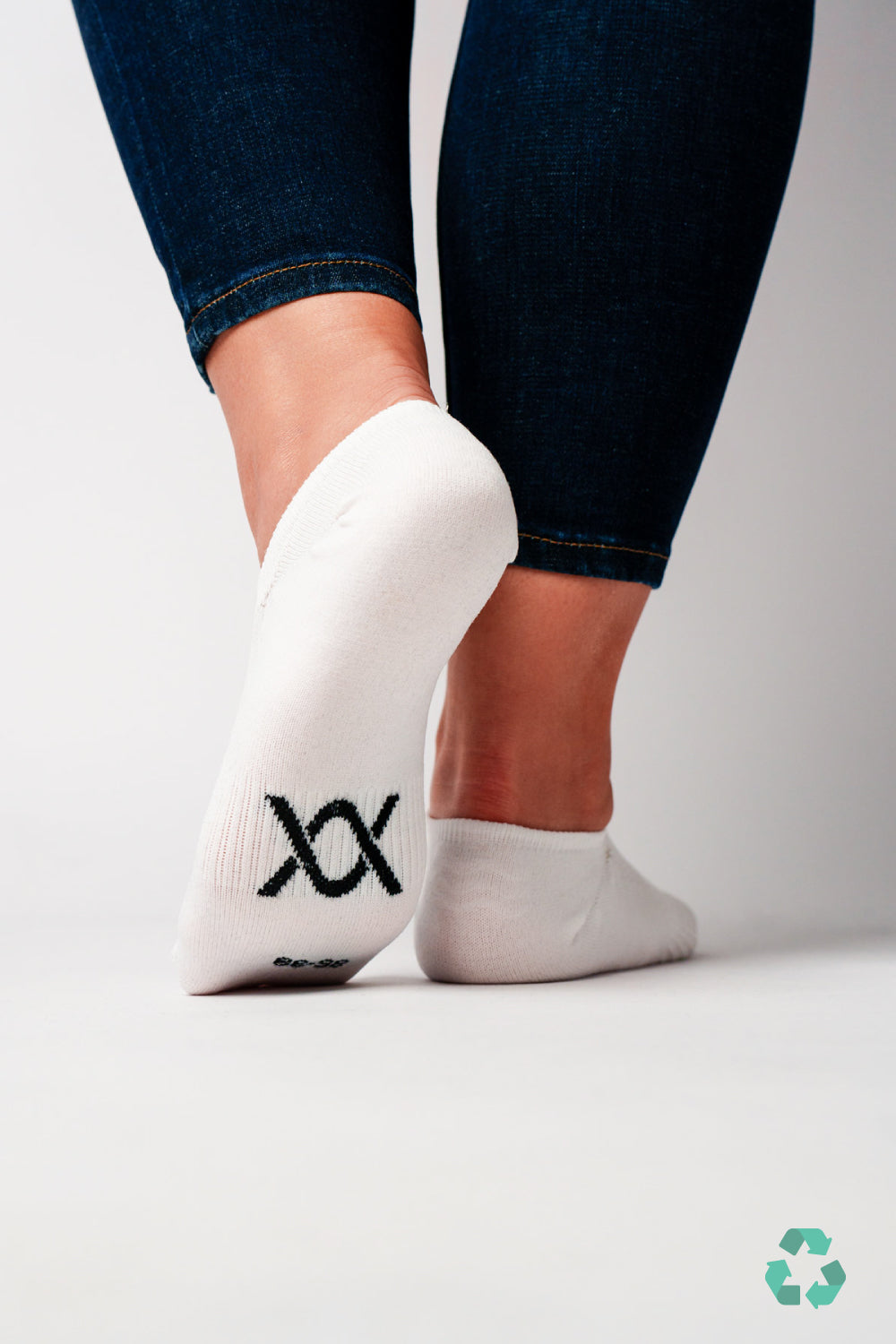 DIXXSON Invisible Füsslinge Socken weiß - von hinten