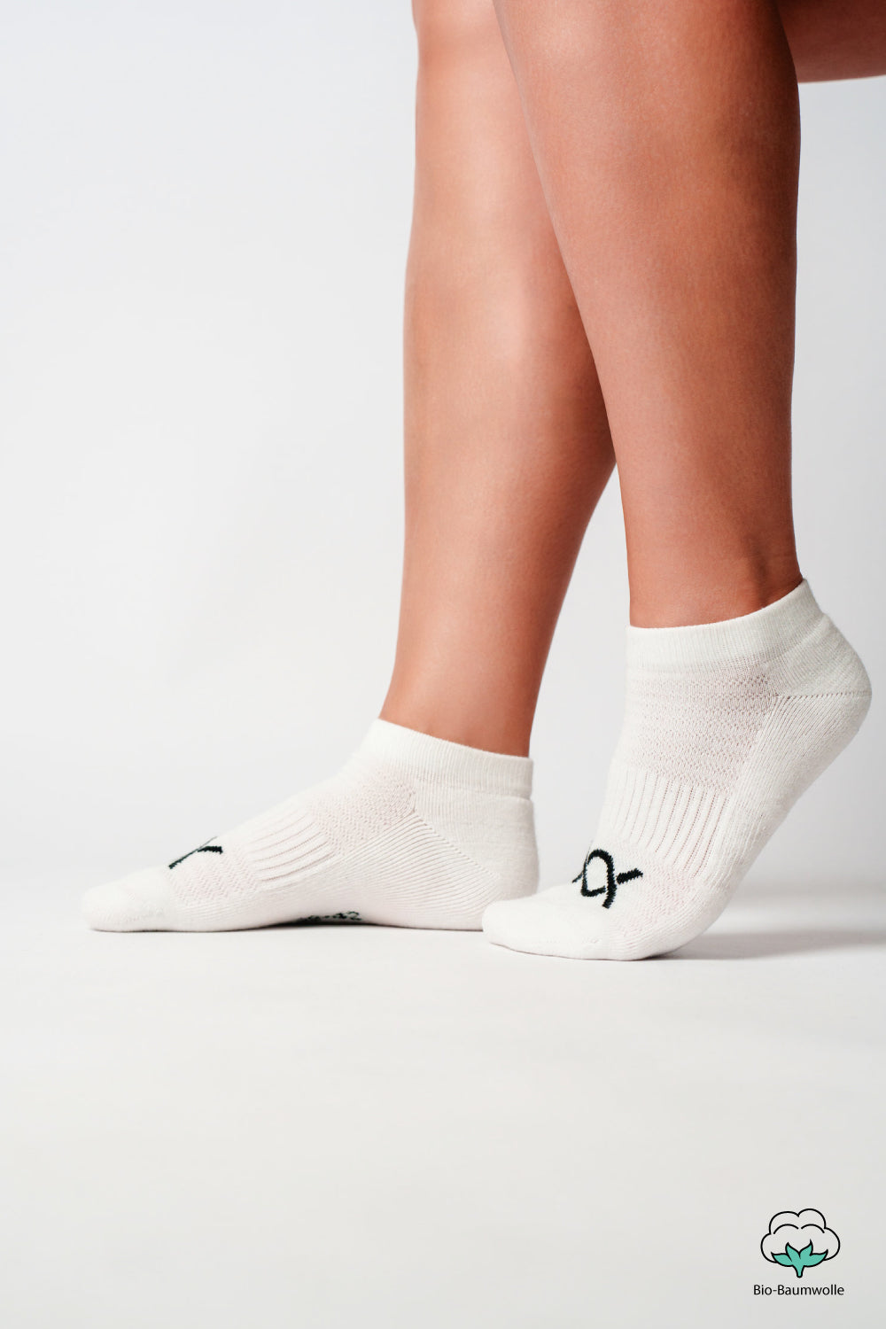 DIXXSON Sneaker Socken - weiß - Unisex für Damen und Herren - Bio Baumwolle