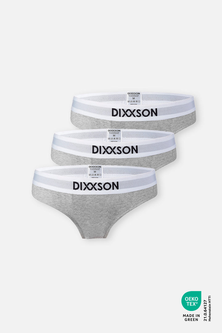 DIXXSON Tanga Damen 3er Pack grau