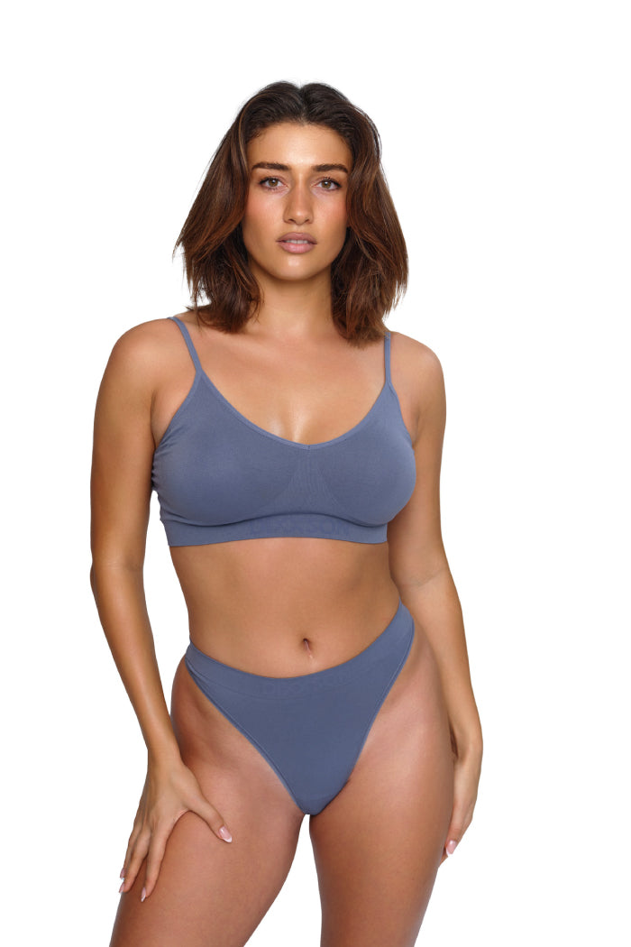 COMFY | BRALETTE DAMEN 3er PACK | BLACK-BLUEGREY-CORAL