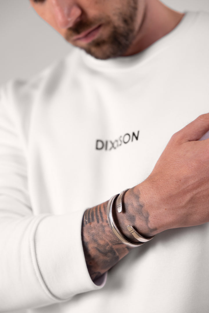 DIXXSON Crew Neck Sweater Pullover Herren Bio Baumwolle ragnar weiß 