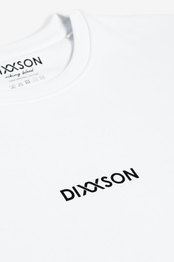 DIXXSON Crew Neck Sweater Bio-Baumwolle Ragnar white weiß - Brustlogo