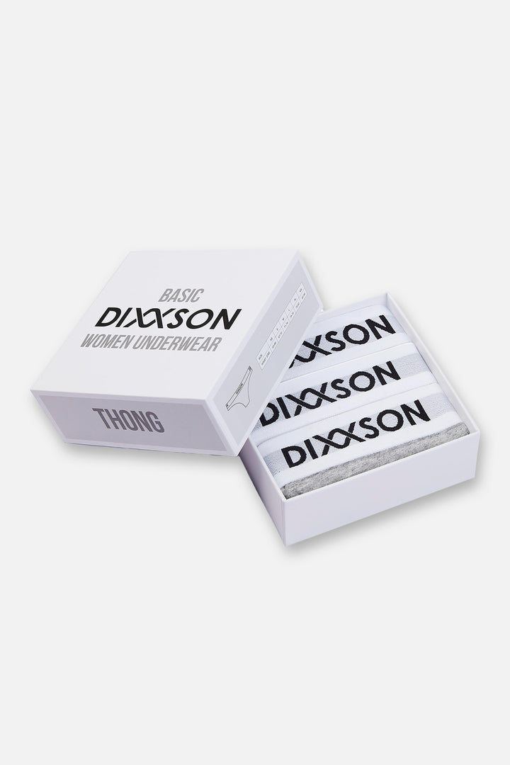 DIXXSON Tanga 3er Pack für Damen grau - Verpackung